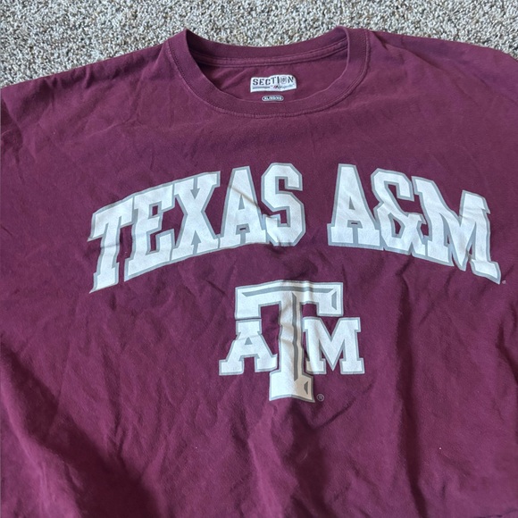 Texas a&m women’s pre loved crop top size XL extra large Maroon Graphic Tee - Picture 2 of 4